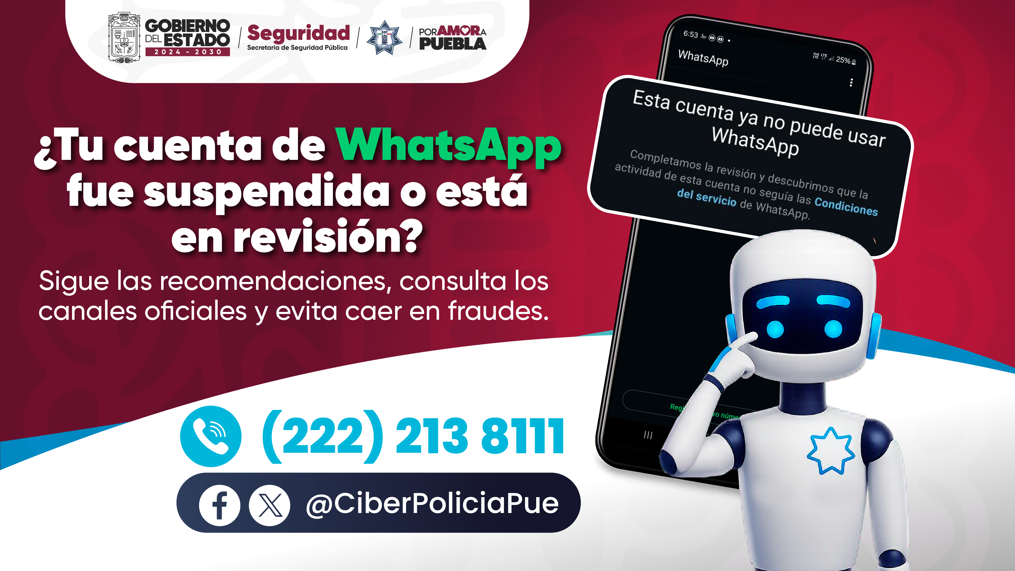 Policía Cibernética alerta sobre suspensión y revisión de cuentas de Whatsapp