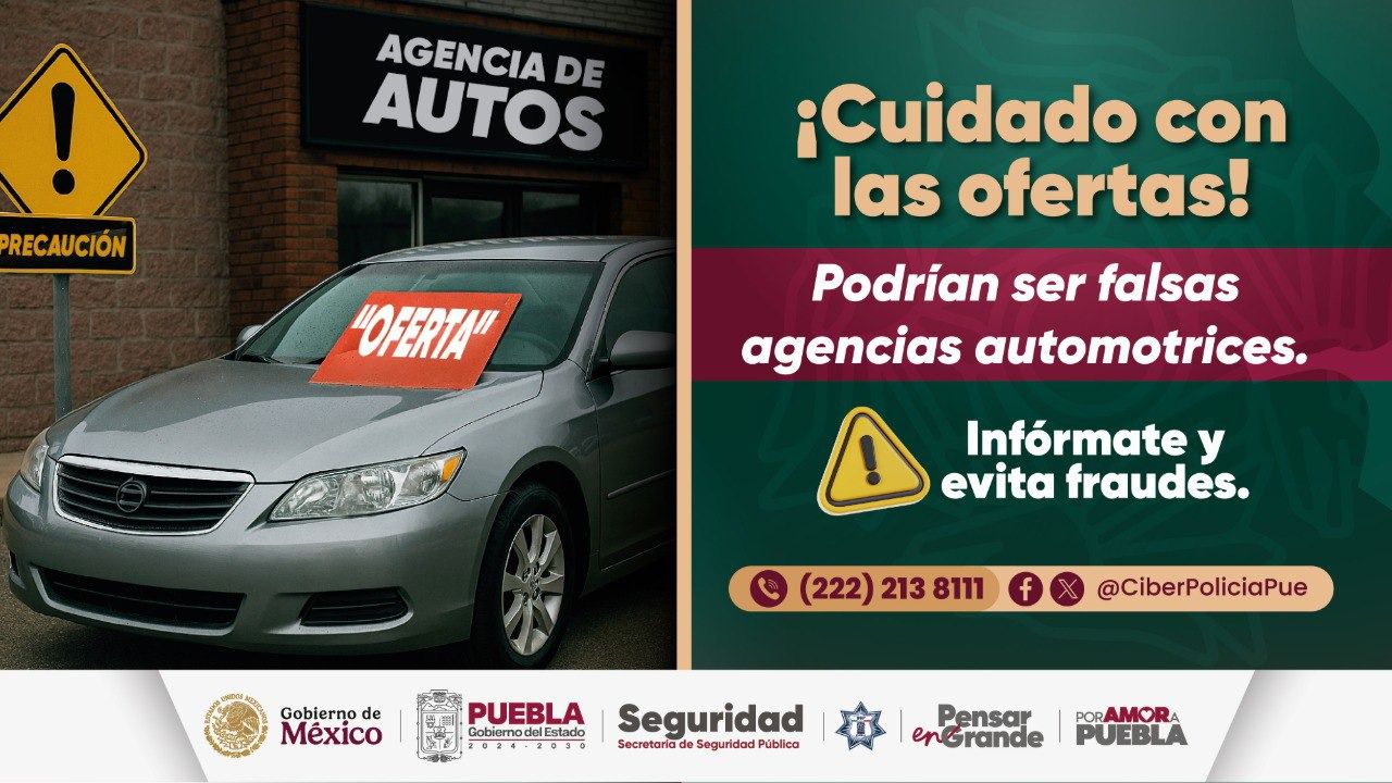 Exhorta Seguridad Pública a prevenir fraudes de falsas agencias automotrices 