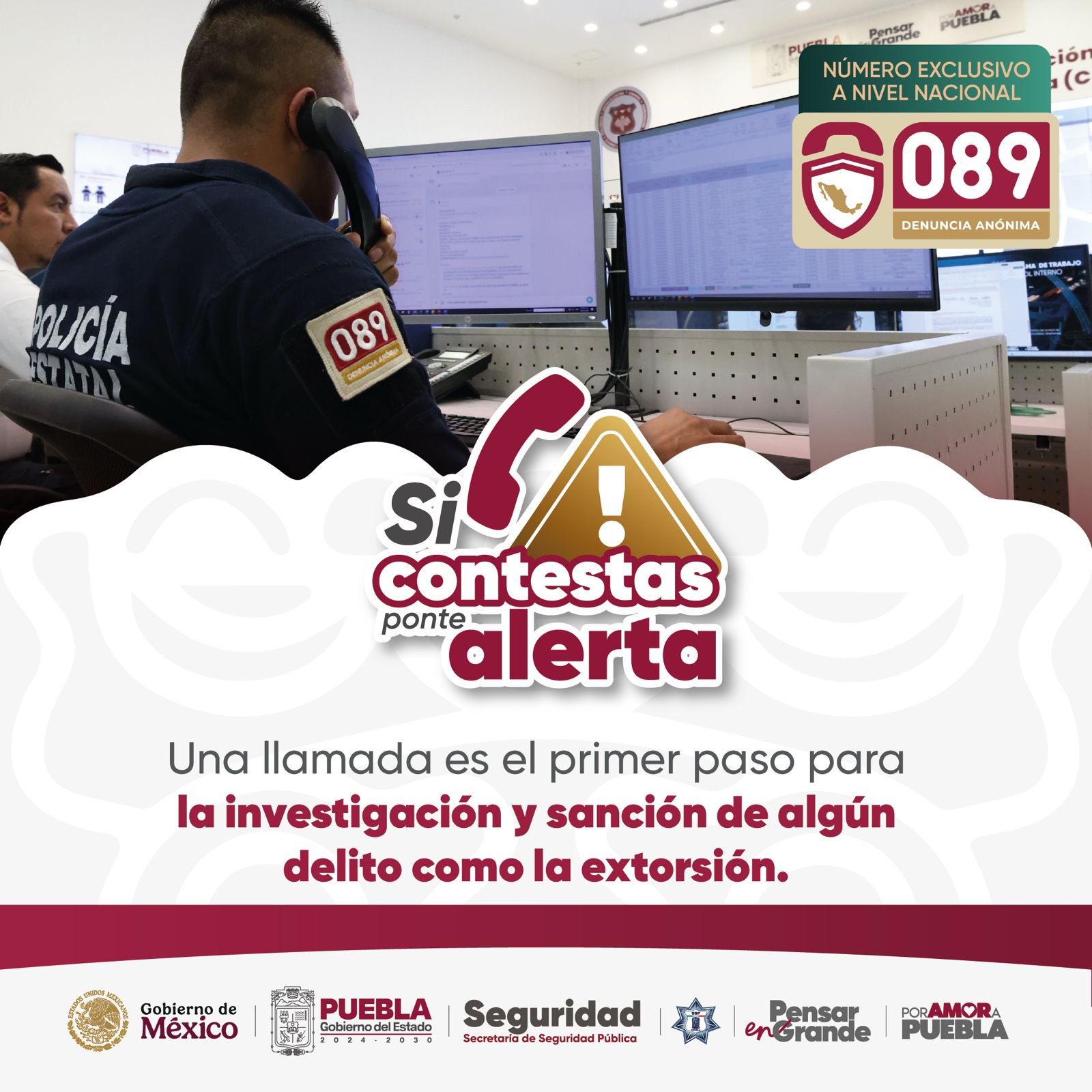 En Puebla se continúa el trabajo interinstitucional contra la extorsión