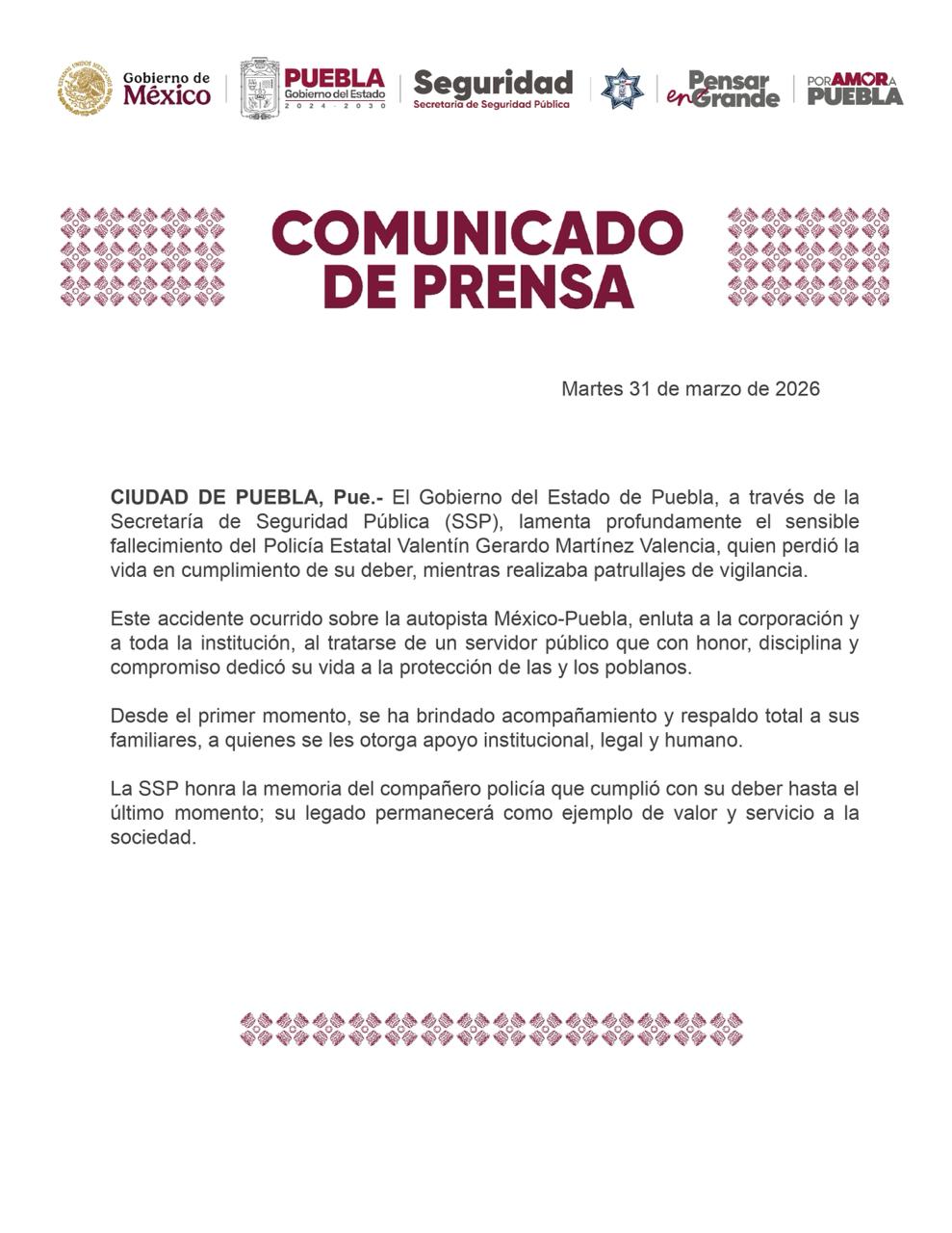 COMUNICADO 31 MARZO 2026