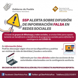 Alerta SSP sobre difusión de información falsa en redes sociales