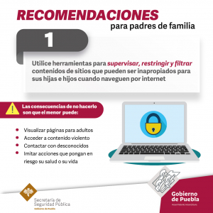 EMITE SSP RECOMENDACIONES SOBRE EL USO DE INTERNET EN MENORES DE EDAD