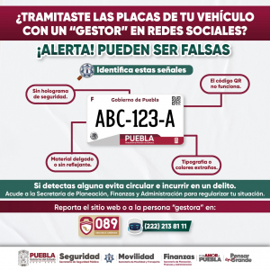 Alerta SSP sobre riesgos por tramitar placas de circulación con “gestores”